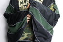 "Re:make" half zip dolman track pullover