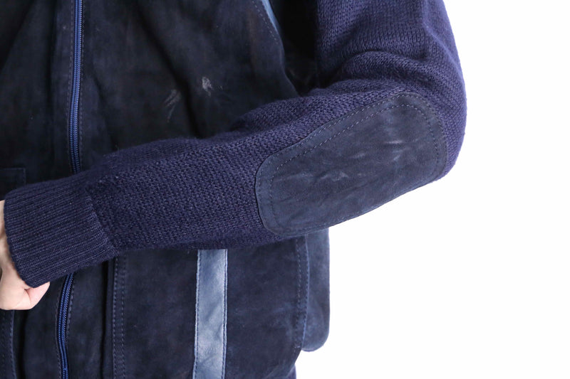 navy mix zip blouson