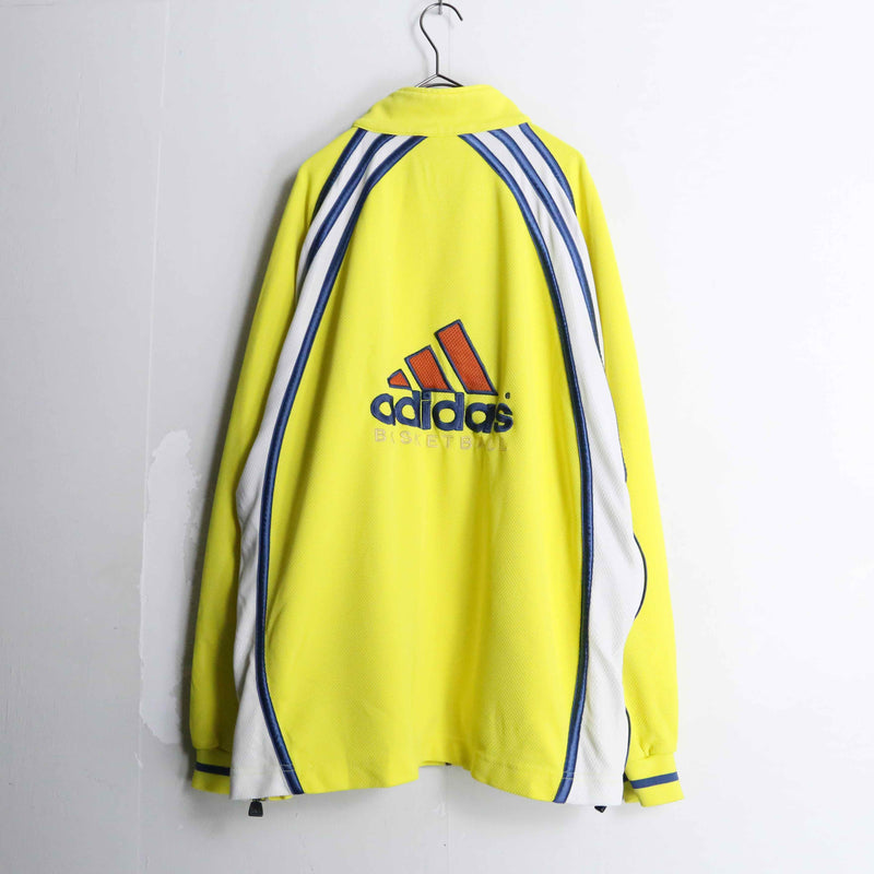 "adidas" yellow color mesh track jacket