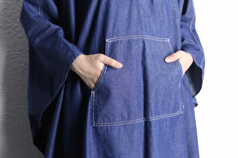 "Liz claiborne" light oz indigo denim poncho hoodie