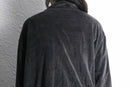 charcoal black velvet bottle-neck zip jacket