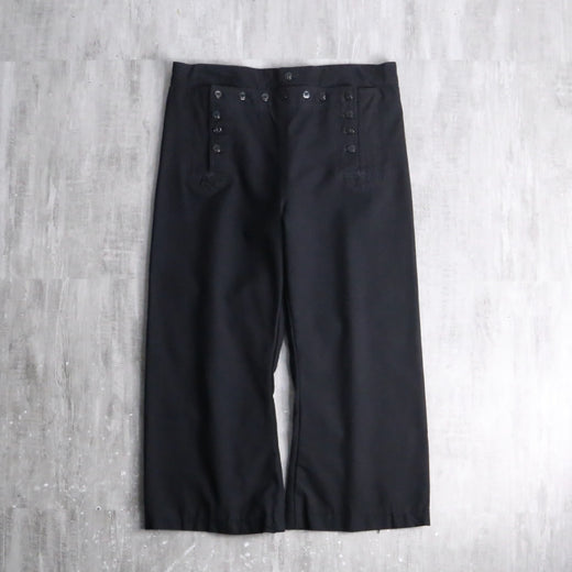 90s ”MILITARY” black wool gabardine sailor pants
