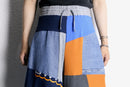 ''Re:make'' sweat × denim patchwork wide pants