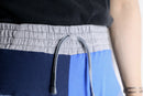 ''Re:make'' sweat × denim patchwork wide pants