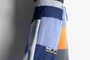 ''Re:make'' sweat × denim patchwork wide pants