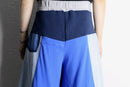 ''Re:make'' sweat × denim patchwork wide pants