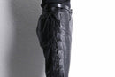 side lace up design black leather wide tapered pants