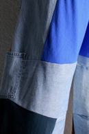 ''Re:make'' sweat × denim patchwork wide pants