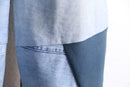 ''Re:make'' sweat × denim patchwork wide pants