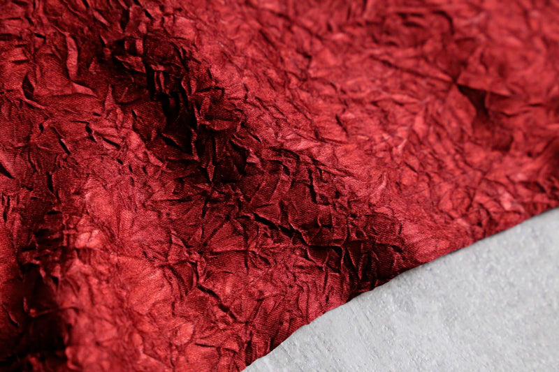 two tone wrinkled pattern open collar s/s shirt