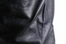 side lace up design black leather wide tapered pants
