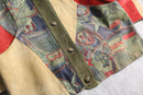 90s multi color leather patchwork jacket