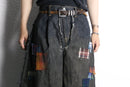 ''Re:make''patchwork design black denim pants