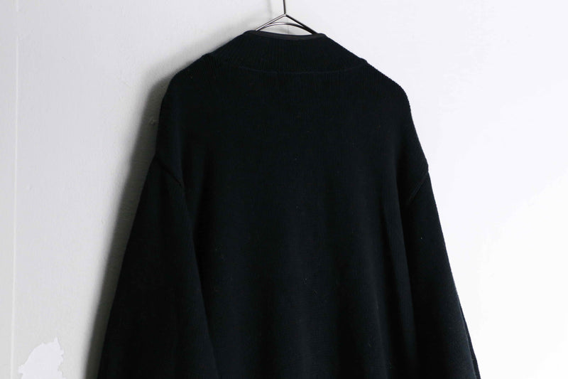 "Eddie Bauer" black over cotton harf zip knit.