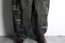 ''Re:make''patchwork design black denim pants