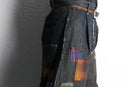 ''Re:make''patchwork design black denim pants