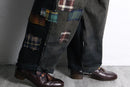 ''Re:make''patchwork design black denim pants