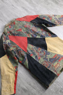 90s multi color leather patchwork jacket