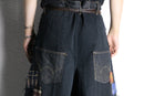 ''Re:make''patchwork design black denim pants