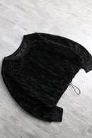 black pile stripe short pullover