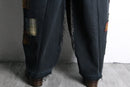 ''Re:make''patchwork design black denim pants