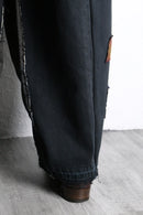 ''Re:make''patchwork design black denim pants