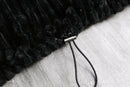 black pile stripe short pullover