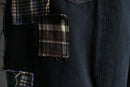 ''Re:make''patchwork design black denim pants