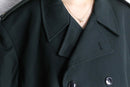 deep green wool gabardine trench coat