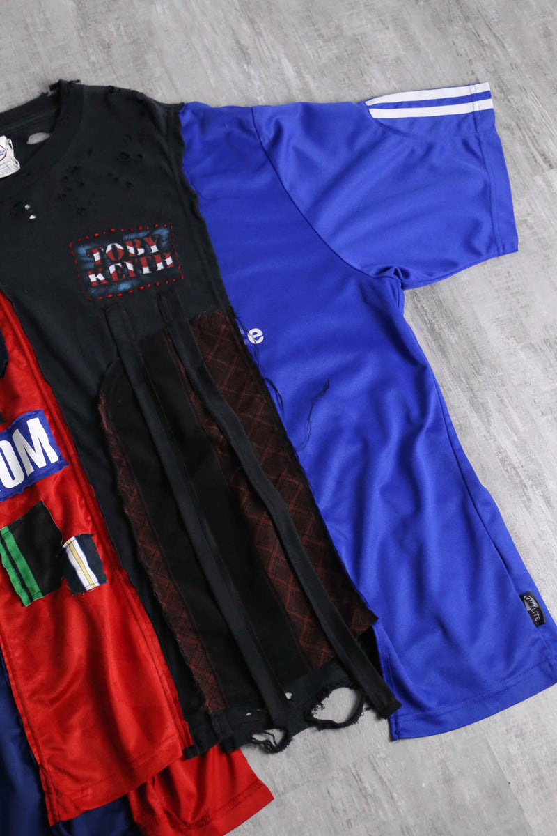 "Re:make" destroy&stitch design docking wide Tee
