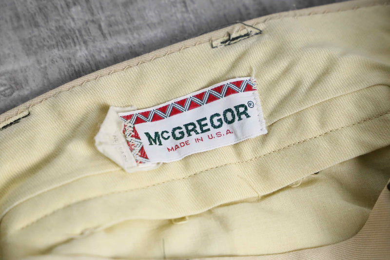 70's cream beige wide poly flare trousers
