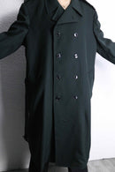 deep green wool gabardine trench coat