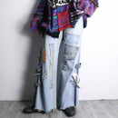 ''Re:make''indigo denim wide flare pants