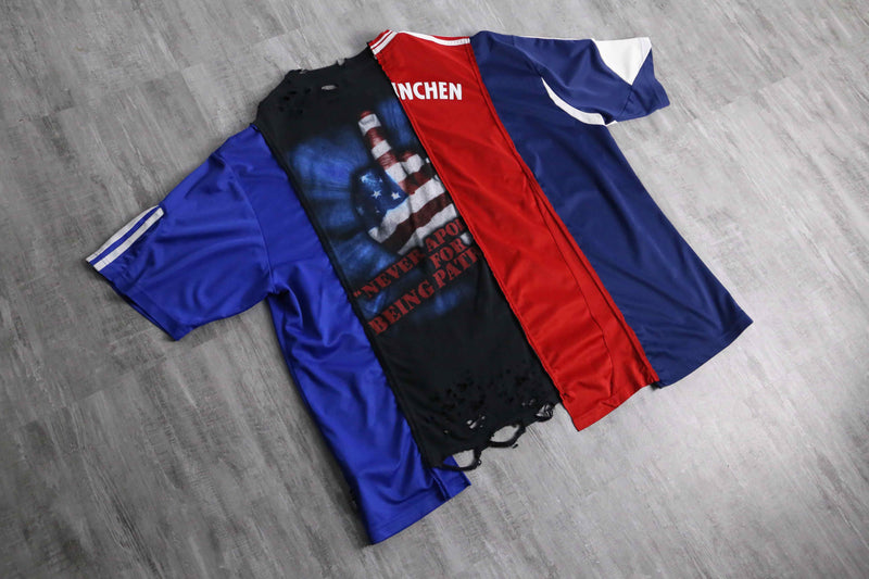 "Re:make" destroy&stitch design docking wide Tee