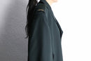 deep green wool gabardine trench coat