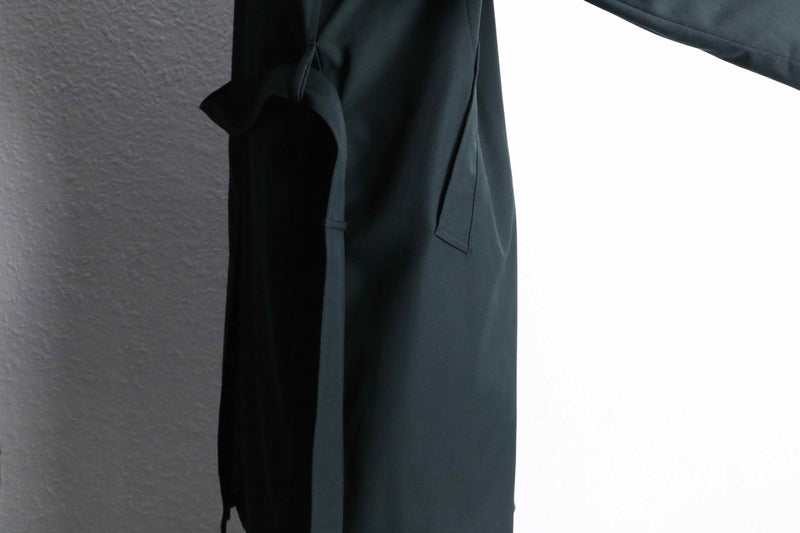 deep green wool gabardine trench coat