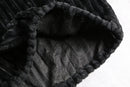 black pile stripe short pullover