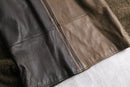 90s ”SAXONY COLLECTION” two tone leather × boucle wool switching jacket