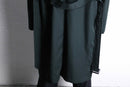 deep green wool gabardine trench coat