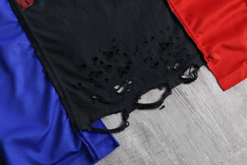 "Re:make" destroy&stitch design docking wide Tee