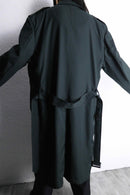 deep green wool gabardine trench coat