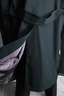 deep green wool gabardine trench coat