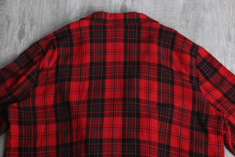 red check short length double easy tailored jacket