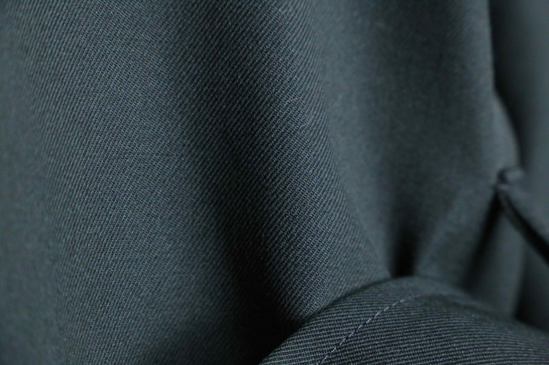 deep green wool gabardine trench coat
