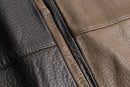 90s ”SAXONY COLLECTION” two tone leather × boucle wool switching jacket