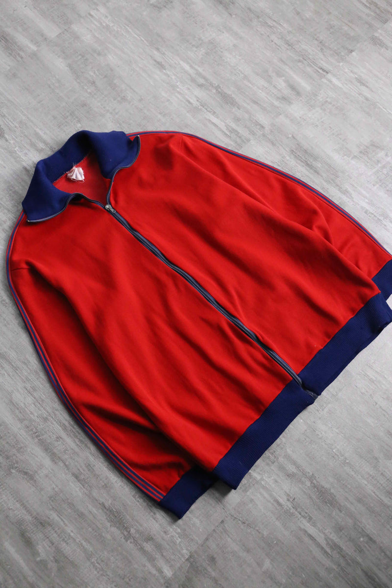 red×navy color track jaket