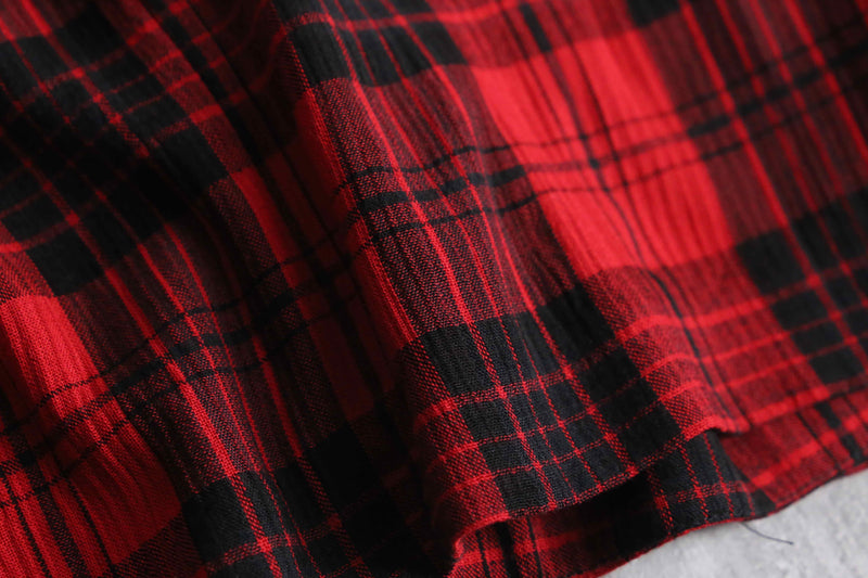 red check short length double easy tailored jacket