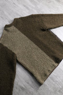 90s ”SAXONY COLLECTION” two tone leather × boucle wool switching jacket