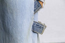 ''Re:make''indigo denim wide flare pants
