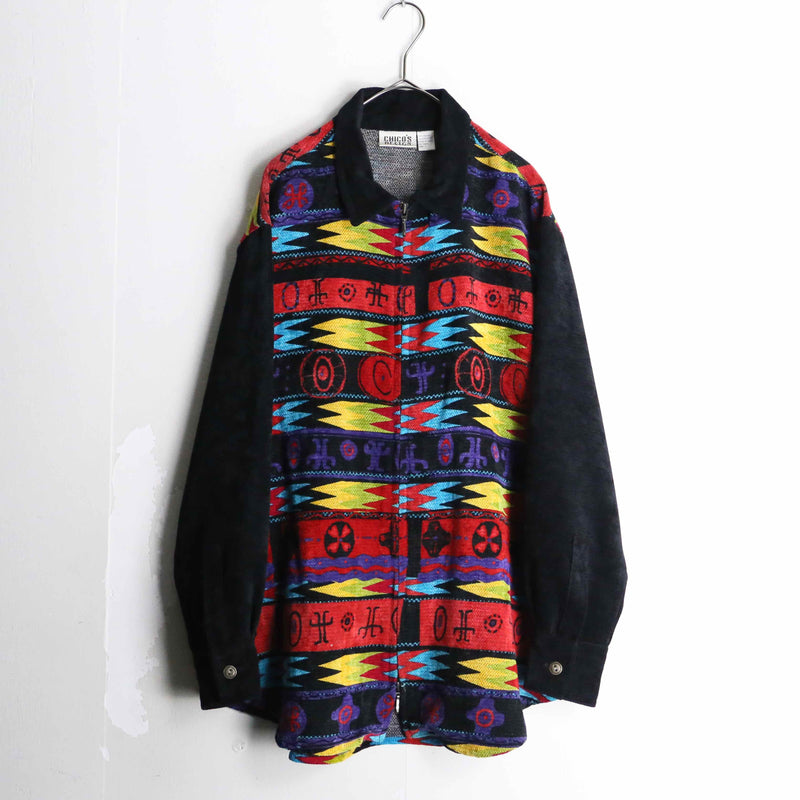 “CHICO’S DESIGN” colorful  design double zip up